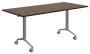 SLKP 180/80 pojízdný skládací stůl, nohy stříbrný lak, deska 25 mm, široký 1800 mm, ořech královský