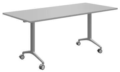 SLKP 180/80 pojízdný skládací stůl, nohy stříbrný lak, deska 25 mm, široký 1800 mm, šedá