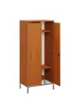 SSR - 140 - 60 šatní skříň dřevěná, 2-dveřová, háček, 1400 x 600 x 400, kovové nohy s roštem, olše jantar