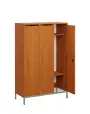 SSR - 140 - 90 šatní skříň dřevěná, 3-dveřová, háček, 1400 x 900 x 400, kovové nohy s roštem, olše jantar