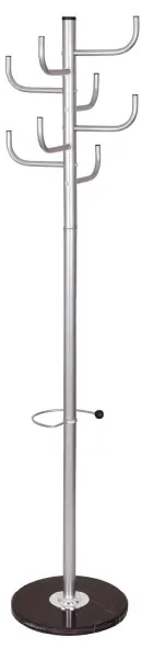 VK 104 stříbrný, věšák na mramorovém podstavci černém