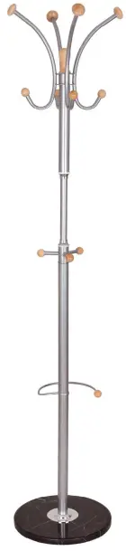 VK 109 stříbrný/buk, věšák na podstavci černém