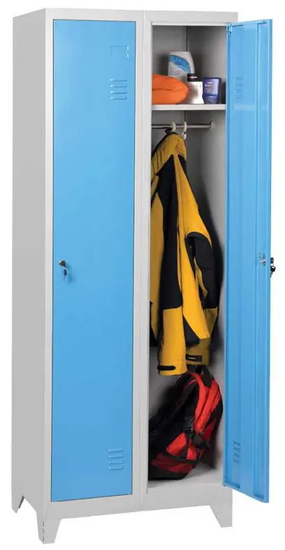 JP - 601 N skříň šatní 1850x800x500 mm, 2-dílná, na nohách, šedomodrá