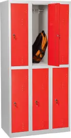 JP - 606 N skříň 6-boxová, 1850x900x500 mm, šedočervená