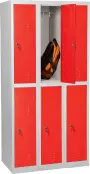 JP - 606 N skříň 6-boxová, 1850x900x500 mm, šedočervená