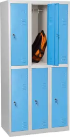 JP - 606 N skříň 6-boxová, 1850x900x500 mm, šedomodrá