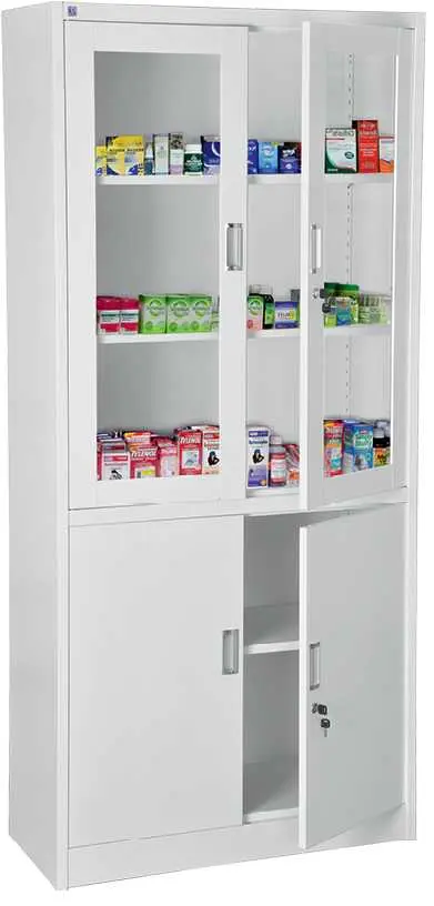 JP - 910 NX skříň kovová prosklená, 1950x900x400 mm, bílá