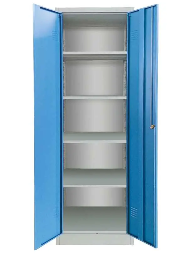 JP - 640 skříň kovová, policová, 1850x600x500 mm, šedá/modrá