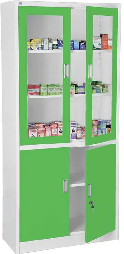 JP - 910 NX skříň kovová prosklená, 1950x900x400 mm, bílá/zelená