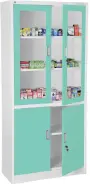 JP - 910 NX skříň kovová prosklená, 1950x900x400 mm, bílá/tyrkysová