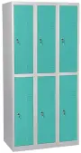 JP - 606 N skříň 6-boxová, 1850x900x500 mm, šedá/tyrkysová