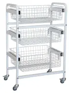 OV - 30 vozík 3-výsuvnými koši, celobílý