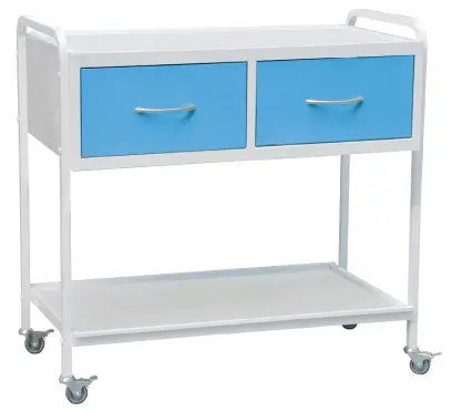 OV - 92 vozík 2-zásuvkový, šířka 900 mm, bílý/modrý