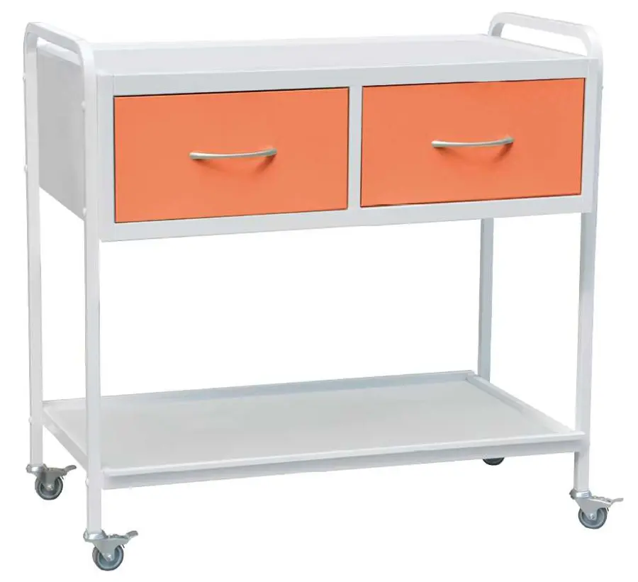 OV - 92 vozík 2-zásuvkový, šířka 900 mm, bílý/oranžový