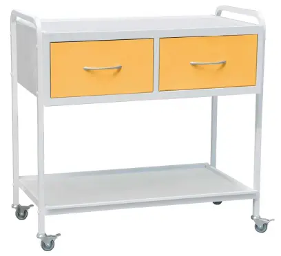 OV - 92 vozík 2-zásuvkový, šířka 900 mm, bílý/žlutý