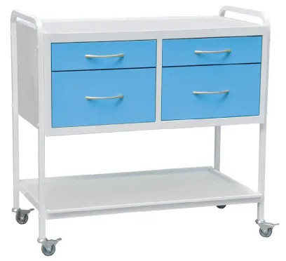 OV - 94 vozík 4-zásuvkový, šířka 900 mm, bílý/modrý