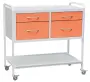 OV - 94 vozík 4-zásuvkový, šířka 900 mm, bílý/oranžový