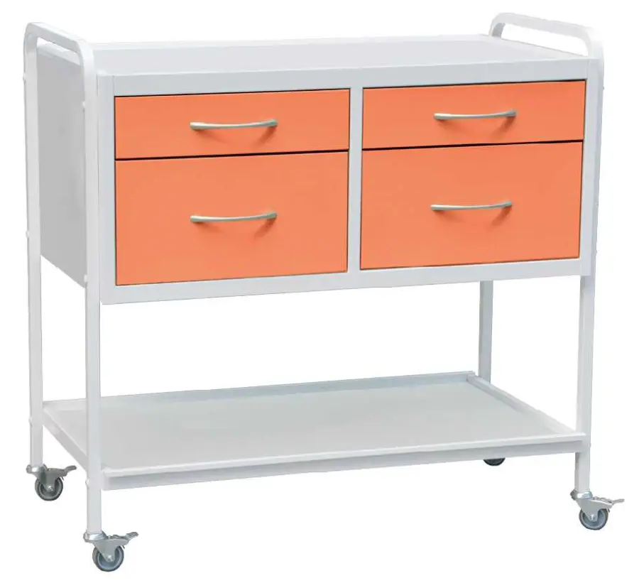 OV - 94 vozík 4-zásuvkový, šířka 900 mm, bílý/oranžový
