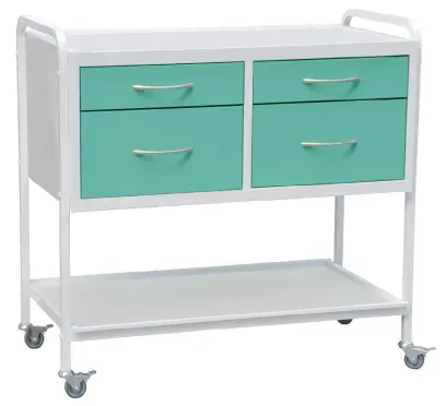 OV - 94 vozík 4-zásuvkový, šířka 900 mm, bílý/tyrkysový