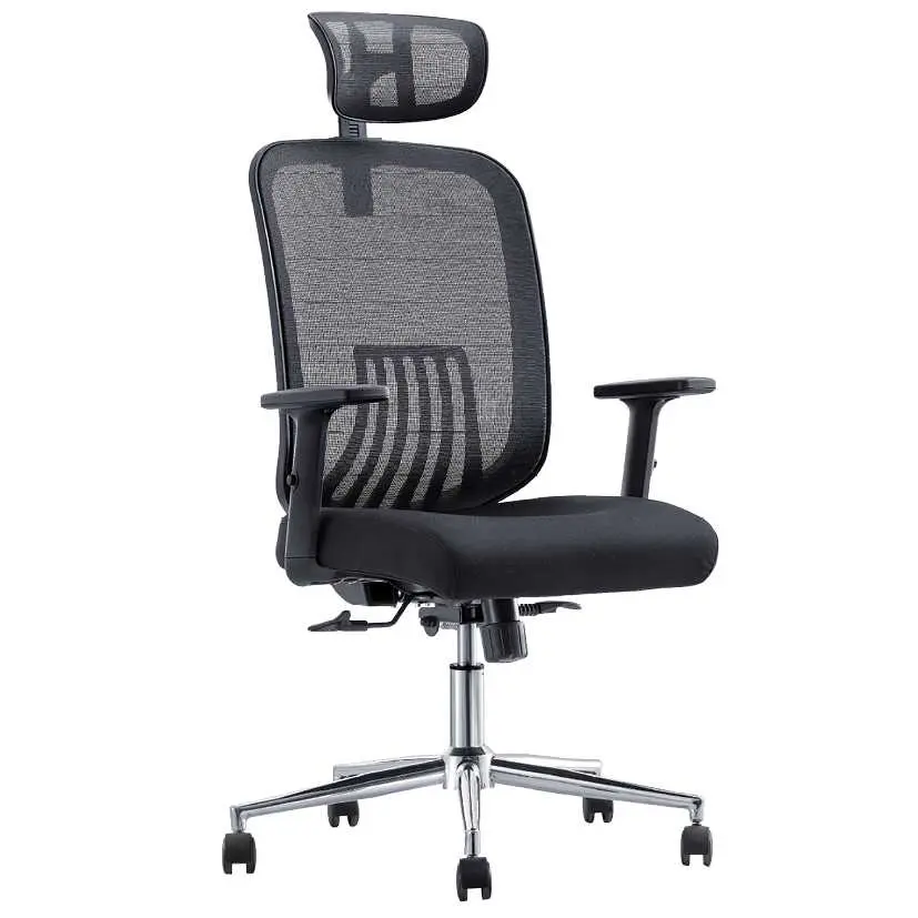 MONTANA židle kancelářská, podhlavník, látka černá/MESH černá