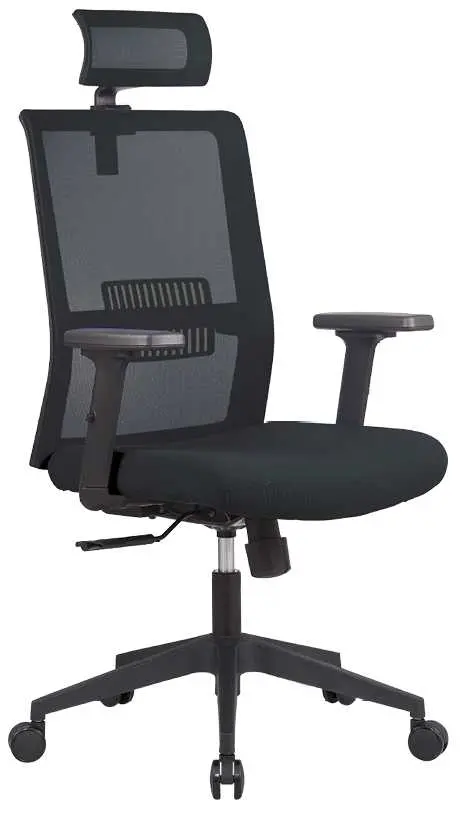 DAREN kancelářská židle s podhlavníkem, kříž nylon, černá