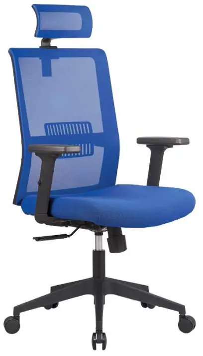 DAREN kancelářská židle s podhlavníkem, kříž nylon, modrá