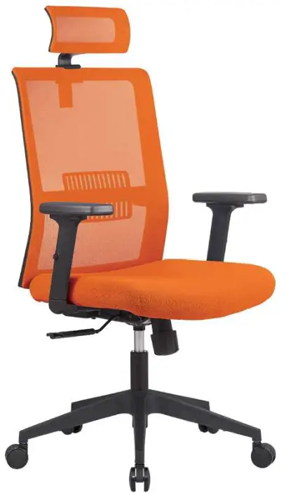 DAREN kancelářská židle s podhlavníkem, kříž nylon, oranžová