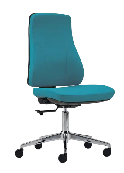 ORION židle kancelářská, kříž chrom, koženka tyrkysová