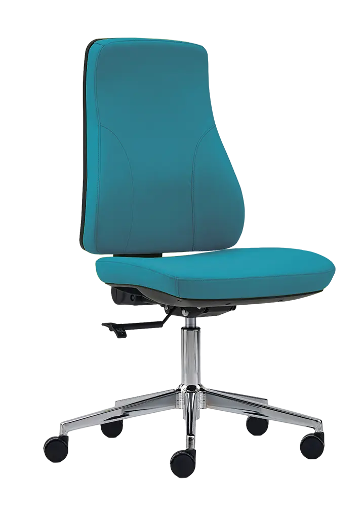 ORION židle kancelářská, kříž chrom, koženka tyrkysová
