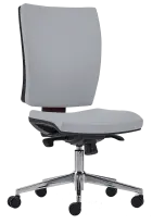 CRYSTAL židle kancelářská, kříž chrom, koženka šedá