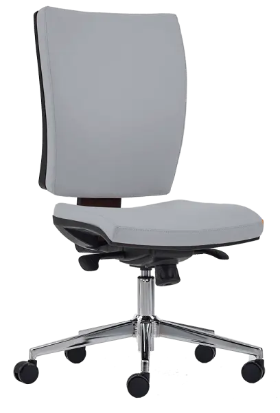 CRYSTAL židle kancelářská, kříž chrom, koženka šedá