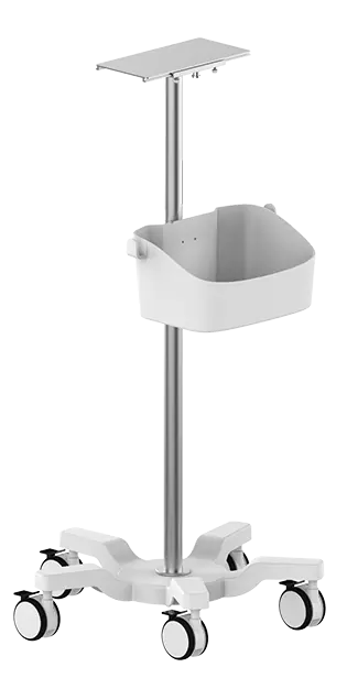 VM - 03 pojízdný stojan na lékařské přístroje s košíkem
