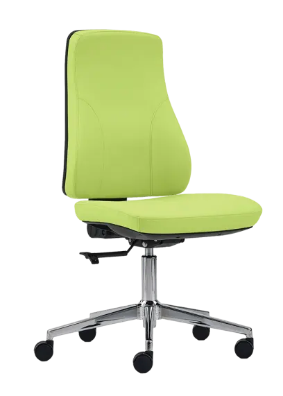 ORION židle kancelářská, kříž chrom, koženka zelená Apple