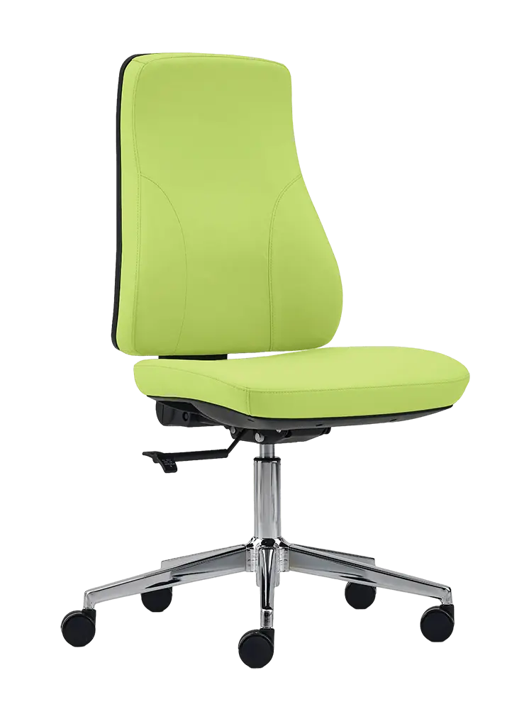 ORION židle kancelářská, kříž chrom, koženka zelená Apple