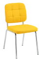 JIMY židle konferenční, nohy chrom, PU žlutá