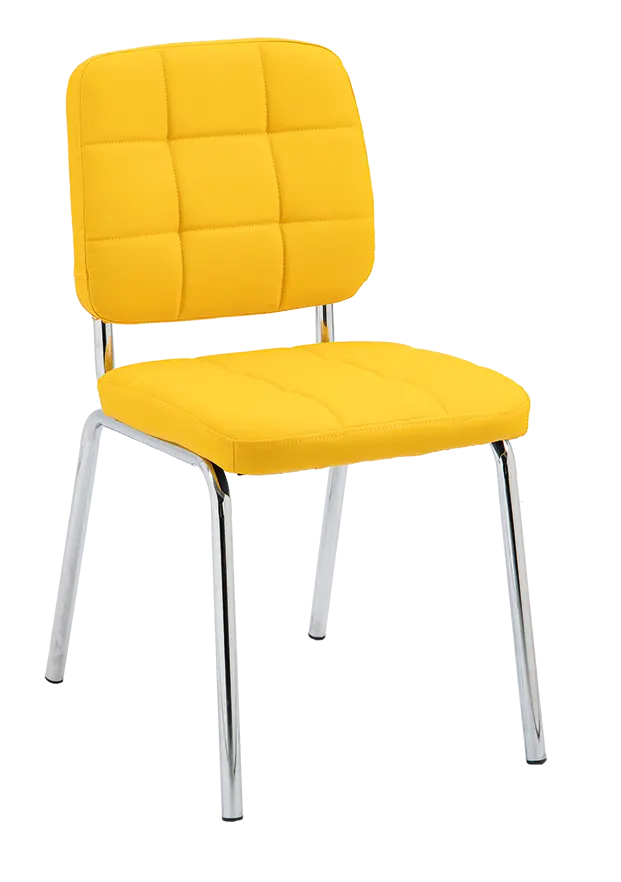 JIMY židle konferenční, nohy chrom, PU žlutá