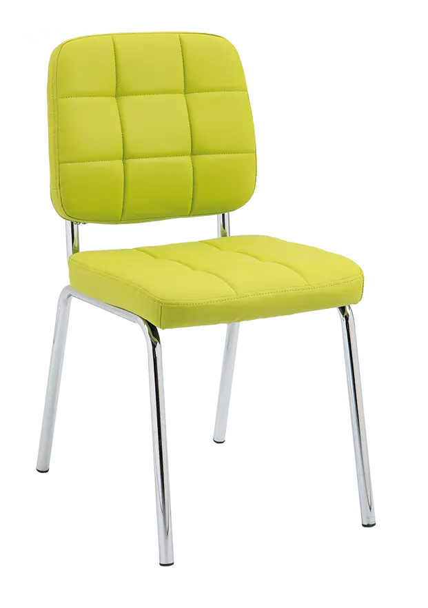 JIMY židle konferenční, nohy chrom, PU světle zelená
