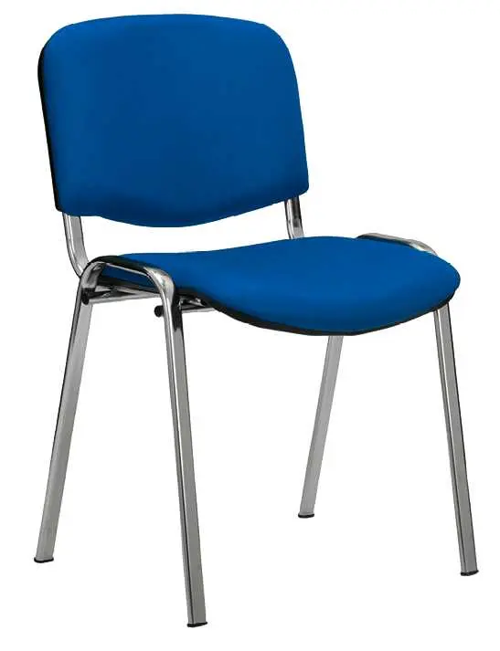 MESSINA CR židle konferenční, kostra chrom, látka modrá