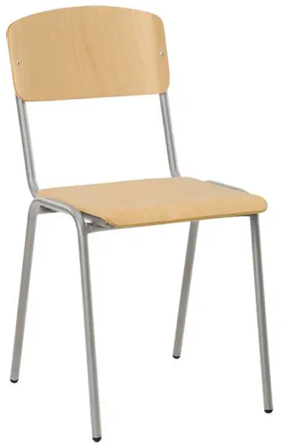 ZETA ST židle jídelní buk, kostra stříbrná