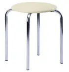 TESA stolička čalouněná, chrom, koženka smetanová