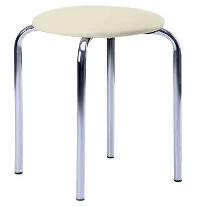 TESA stolička čalouněná, chrom, koženka smetanová