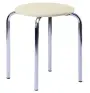 TESA stolička čalouněná, chrom, koženka smetanová