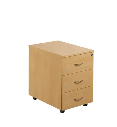 SEKC - 00 kontejner pojízdný, 3-zásuvkový, deska 25 mm, centrální zámek, javor horský