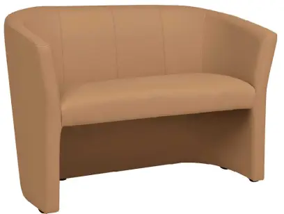 PAOLA - 2 křesílko, koženka světlá káva