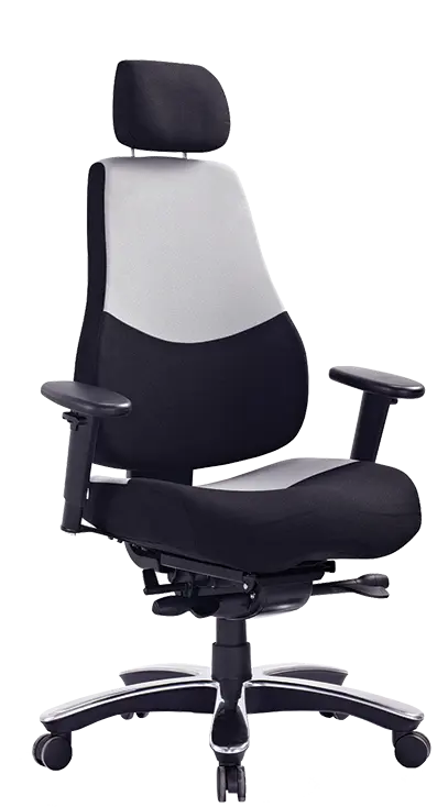 ADMIRAL 24/7 židle kancelářská s podhlavníkem, látka černá/šedá