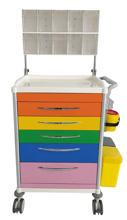 OVM - 03 vozík zdravotnický, oranžová/žlutá/zelená/modrá/růžová