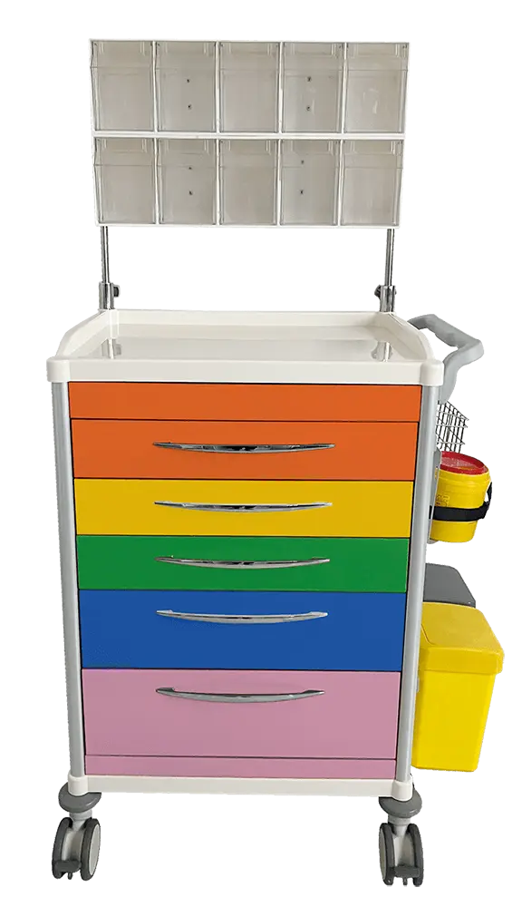 OVM - 03 vozík zdravotnický, oranžová/žlutá/zelená/modrá/růžová