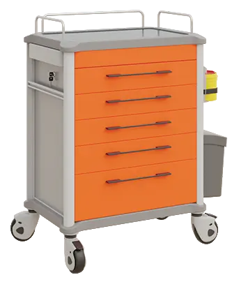 OVM - 25 vozík zdravotnický 5-zásuvkový, oranžová