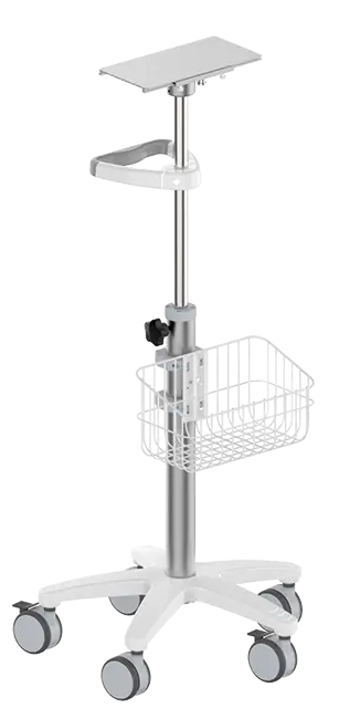 VM - 01 pojízdný stojan na lékařské přístroje s košíkem