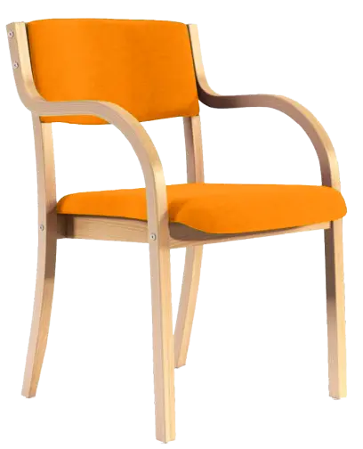 FREYA židle konferenční, kostra dřevěná, koženka oranžová